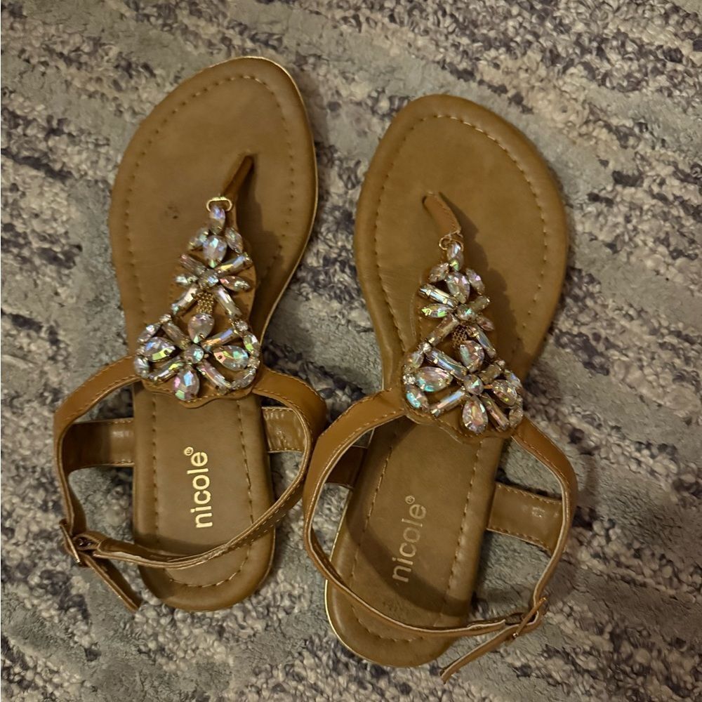 Nicole Tan Bling Sandals for Summer size 6